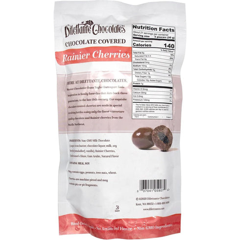 22oz Dilettante Milk Chocolate Covered Rainier Cherries - Resealable Bag