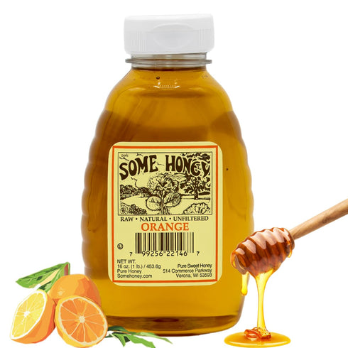 Some Honey Raw & Unfiltered Orange Blossom Honey USDA Grade A Honey All-Natural 16