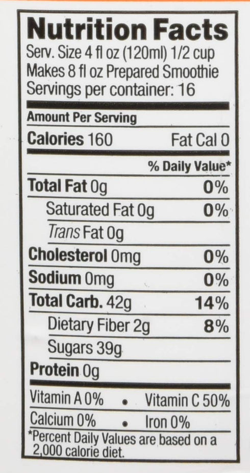Peach Flavor Real Fruit Smoothie Mix