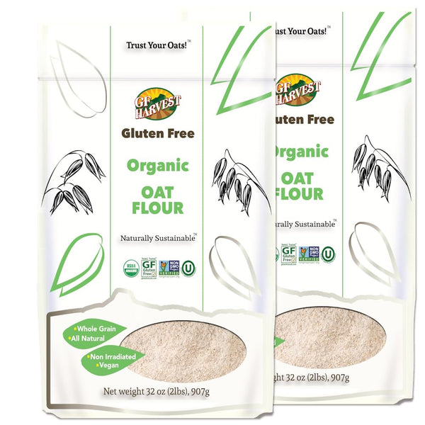 GF Harvest Gluten Free Organic Whole Grain Oat Flour, 32 Ounce Bag,