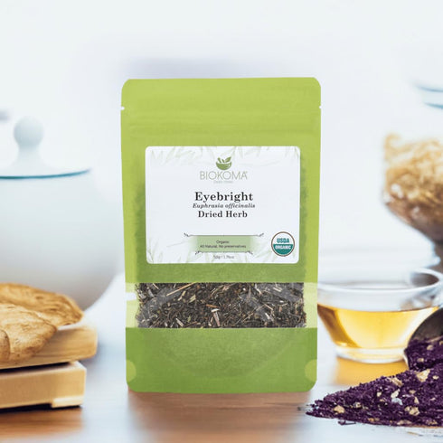 1.76oz Biokoma Organic Eyebright Dried Herb Euphrasia Officinalis Loose Herbal Tea USDA Organic Herbal Tea - Resealable