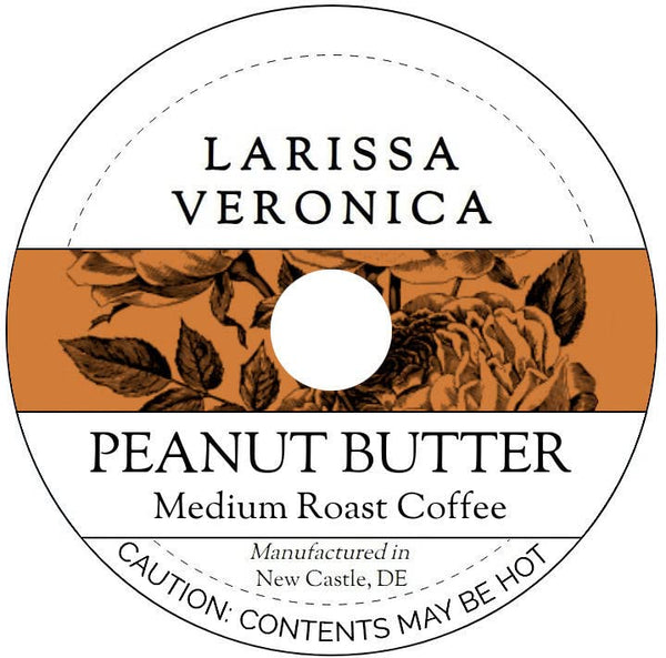 Larissa Veronica Peanut Butter Medium Roast Coffee (Single Serve K-Cup Pods) (Gourmet, Naturally Flavored,