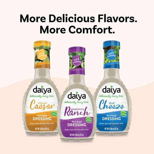 8.36 oz (Pack 6) Daiya Dairy Free Creamy Caesar Salad Dressing, Gluten Free Plant Based Condiment, Vegan Dipping Sauce