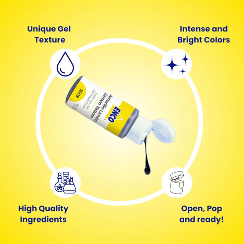 ENCO Food Coloring Gel - Lime Yellow 1.41 oz (40g) Concentrated, Vegan