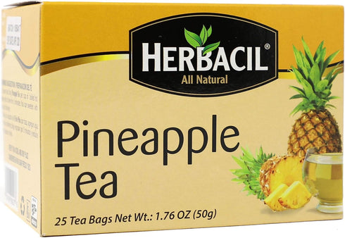 2-Pack 25 (50 1.76 oz Herbacil Pineapple Tea, Herbal Blend with Dehydrated Pineapple Fruit, Caffeine-Free, All Natural