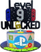 Happy 9th Birthday Cake Topper, Level 9 Unlocked for Kids, Boys & Girls Birthday Party Decoration