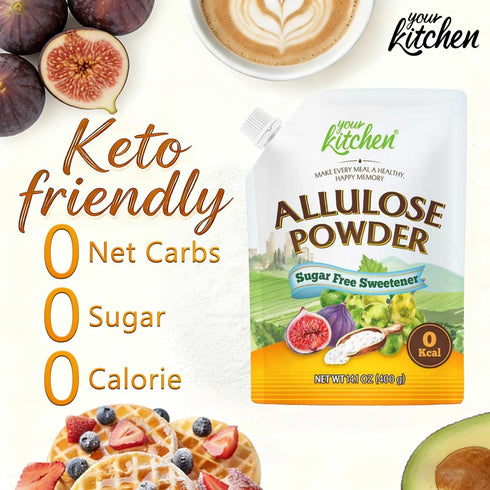 99.9% 0g (14.1oz) Your Kitchen Keto Allulose Powdered Sugar Allulose Sweetener, Natural Sugar Substitute - Gluten Free