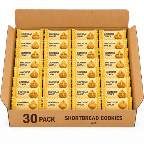 Generic 30 Pack Packs (6 180 Shortbread Cookies Individually Wrapped, Snack Cookies Each), Total Cookies, Bulk Buttery
