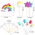 15 Pieces Rainbow Cake Decorations, Rainbow Cake Toppers for Birthday and Wedding Party Supplies