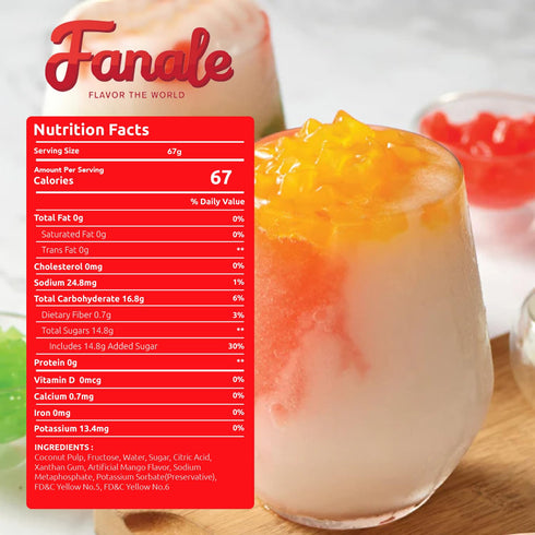 400g(Pack 1) Fanale Coconut Jelly Topping nata de coco for Bubble Tea | Mango Star Jelly Topping for Boba Tea