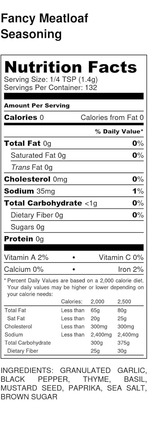 Premium Fancy Meatloaf Seasoning, Large Shaker, Calorie Free, Crafted in Small Batches, Enhance Your Classic Meatloaf