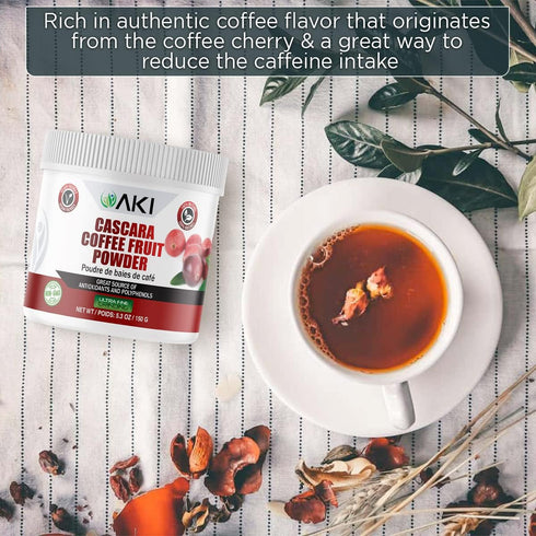 (5.3oz/150g) AKI Cascara Coffee Fruit Powder - Ideal in Antioxidants & Polyphenols - May Support Brain Health - Ideal