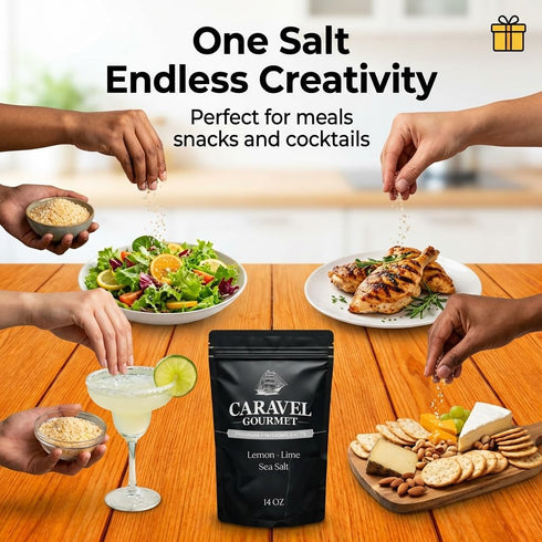 14 oz Lemon-Lime Salt for Cooking and Finishing Pure & Natural Tangy Lemon Salt with Zesty Lime and Bright Citrus