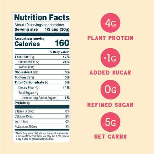 20 Oz 4g 5g Seven Sundays Nut Granola Cereal, Day Dream Dark Chocolate Raspberry, Bag, Grain & Gluten Free, Protein
