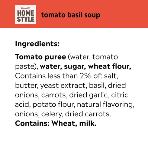 Campbell's Homestyle 16.3 oz Campbells Homestyle Tomato Basil Soup, Can