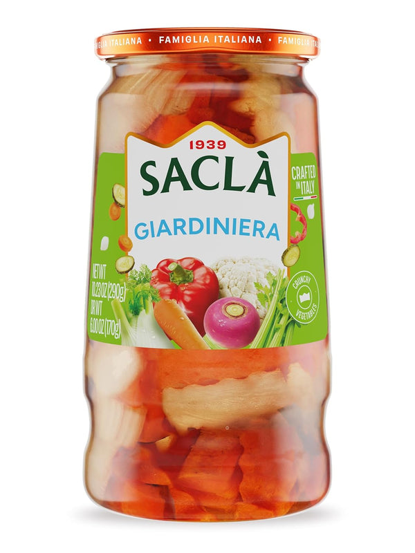 SACLA Italian Giardiniera | Pickled Mixed Vegetables in Vinegar | 10.23 oz