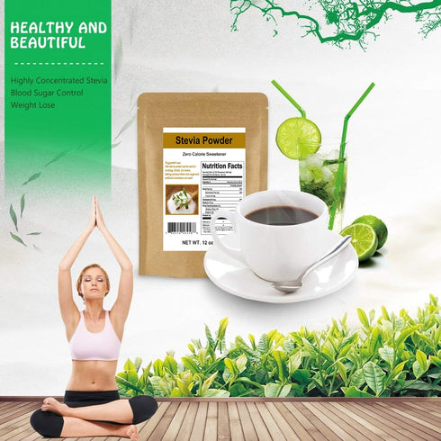 CCnature 12 oz Stevia Powder Extract Natural Sweetener Zero Calorie Sugar Substitute