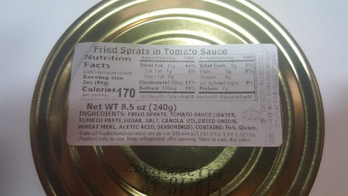 RIGA GOLD 6 PACK 240g 8.5oz ROASTED SPRATS IN TOMATO SAUCE LATVIA GMO FREE