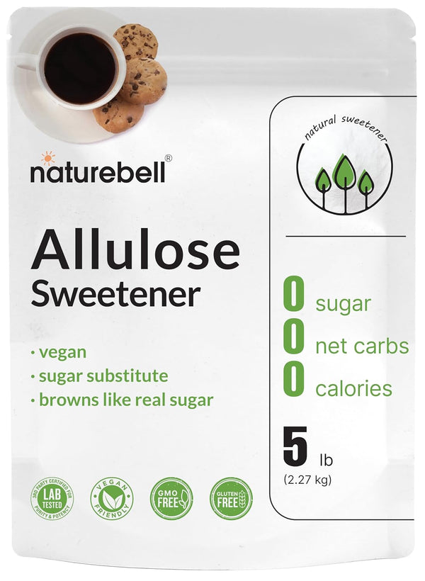 NatureBell Allulose Sweetener, 5 Lbs | Keto & Vegan-Friendly, White Sugar Substitute