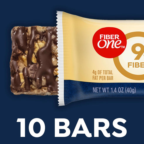 Pack, 10 14.1 oz Fiber One Chewy Bars, Oats and Chocolate, Fiber Snacks, Value Ct
