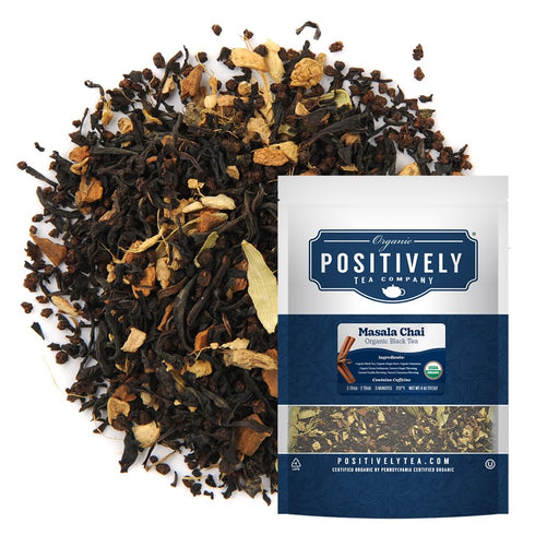 Organic Positively Tea Company Masala Chai Black Tea, Loose Leaf, 4 Ounce