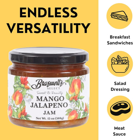 13 Oz 13 Braswell's Select Jam Preserved in Collectible Drinkware - (Mango Jalapeno, Ounce)