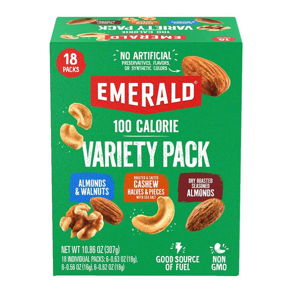 Emerald Nuts Mixed Nuts Variety Pack 18ct (1-Pack) , 100-Calorie Individual Packs