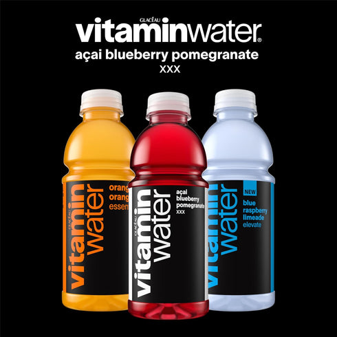 20 oz 12 Pack vitaminwater XXX Aai Blueberry Pomegranate Nutrient Enhanced Flavored Water Beverage, fl Bottles