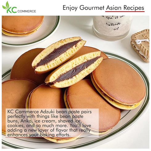 KC Commerce 14oz (Pack 2, 14, Japanese Style Sweetened Red Bean Paste VEGAN & GLUTEN-FREE, NO PRESERVATIVE, NO-MSG