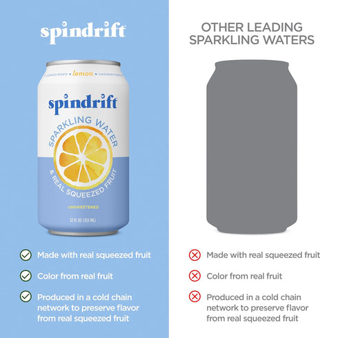 12 oz, (pack 8) Spindrift, Sparkling Water, Lemon