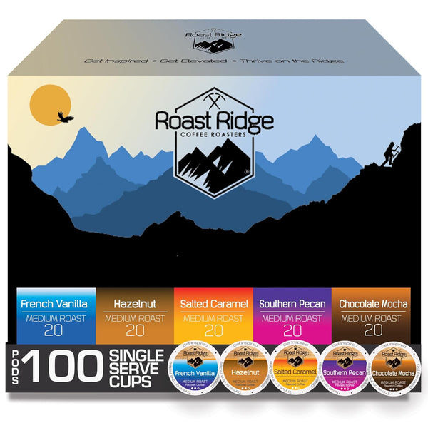 Roast Ridge Single Serve Coffee Pods for Keurig K-Cup Brewers, Variety Pack,