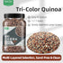 1:1:1 31.7 oz Tri-Color Quinoa, White Red Black Quinoa Grain for Salads, Bowls and Side Dishes, Blend, Jar