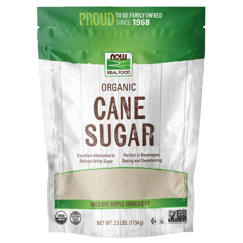 NOW Foods, Certified Organic Cane Sugar, Powder from Pure Evaporated Cane Syrup,