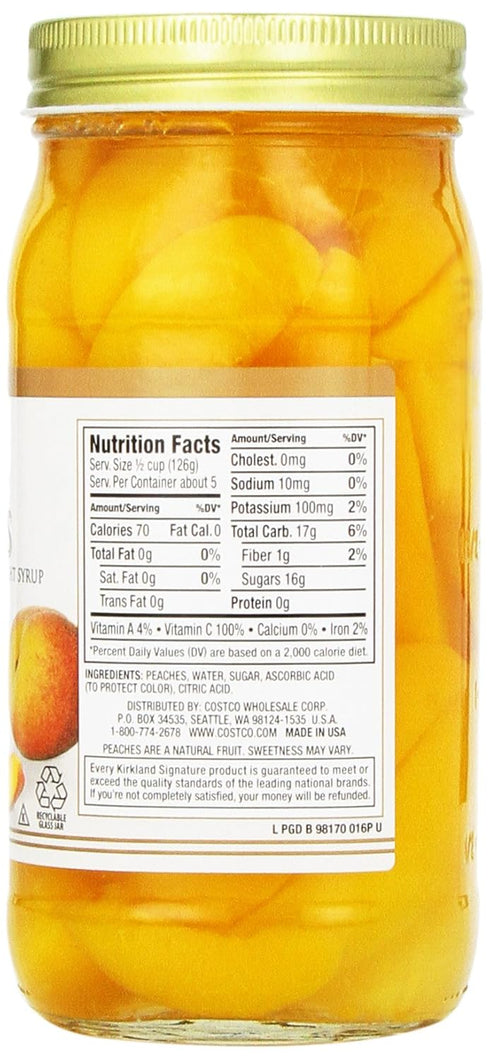Kirkland 24 (Pack 4) Sliced Peaches, Ounce