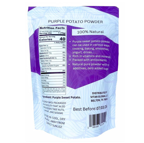 8 oz (227 Purple Sweet Potato Powder - Vivolius g) Natural Food Coloring Powder for Baking, Cooking. No Sugar Added