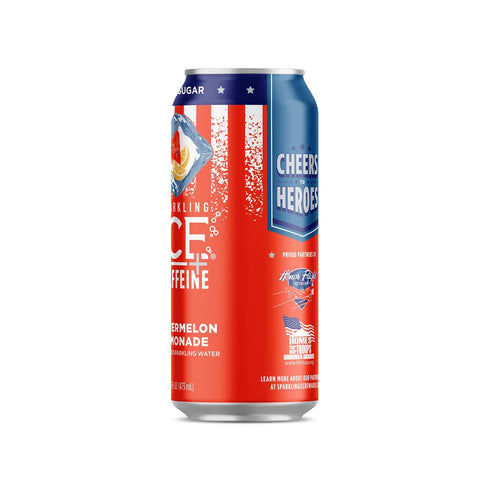 16oz (Pack 4) Sparkling Ice +Caffeine Watermelon Lemonade Can