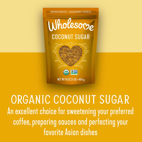 16-Ounce 1 Pack Wholesome Sweeteners Organic Coconut Sugar, Non GMO, Gluten Free & Vegan Sweetener, for Baking, Sauces