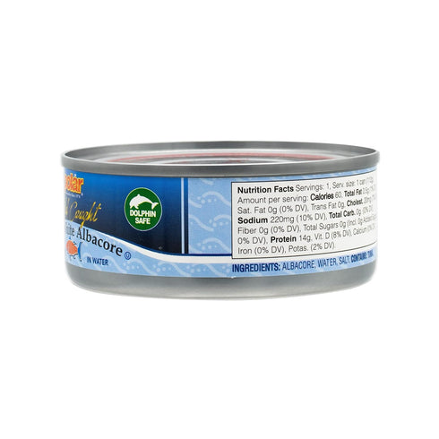 Albacore 5 oz (Pack 12) MW Polar Tuna, All Natural Solid White in Water, Can