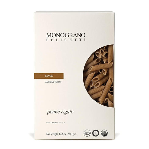 Monograno Felicetti Farro Penne Rigate Pasta Italian Organic Non-GMO 17.6oz (500g)