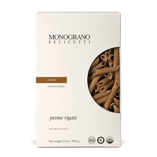 Monograno Felicetti Farro Penne Rigate Pasta Italian Organic Non-GMO 17.6oz (500g)