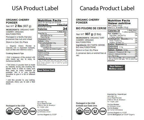 2 Food to Live Organic Cherry Juice Powder, Pounds Non-GMO, Raw, Kosher, Vegan Superfood, Bulk, Rich in Antioxidants