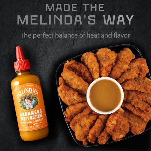 Melinda’s Habanero Honey Mustard, Gourmet Hot Honey Mustard Sauce, 12 oz, 2 Pack