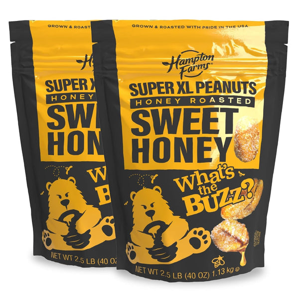 Hampton Farms - Super Extra-Large Sweet Honey Roasted Peanuts 40 oz Resealable