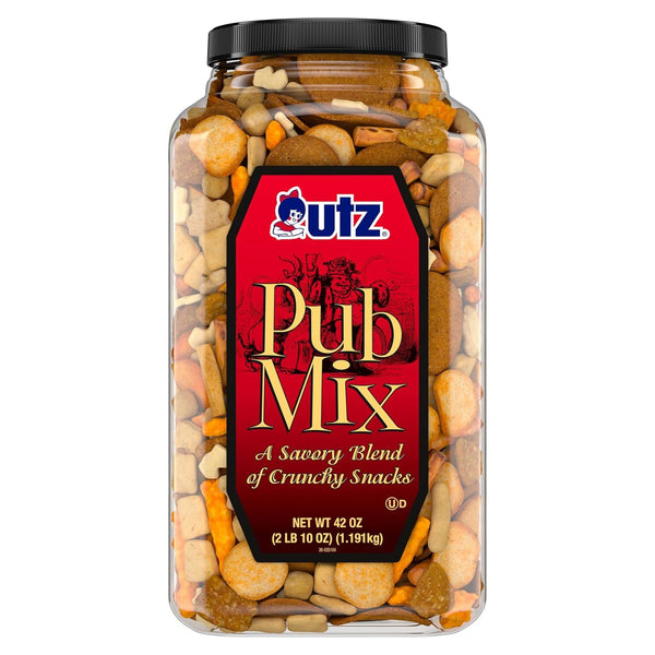 Utz Pub Mix, 42 Oz. Barrel, Savory Snack Mix with a Blend