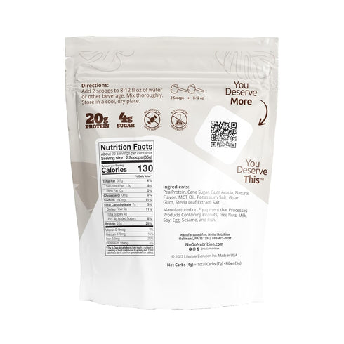 NuGo Plant Protein Powder, Vanilla, 20g Vegan Pea Protein, Low Sugar, 26 Servings