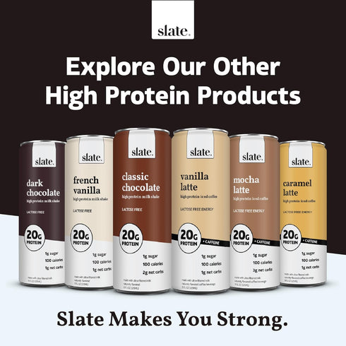 Pack 32g 1g 150 2g 11 oz, 12 Slate Milk - High Protein Nutrition Shake - Variety - Milk Chocolate, Vanilla Cream