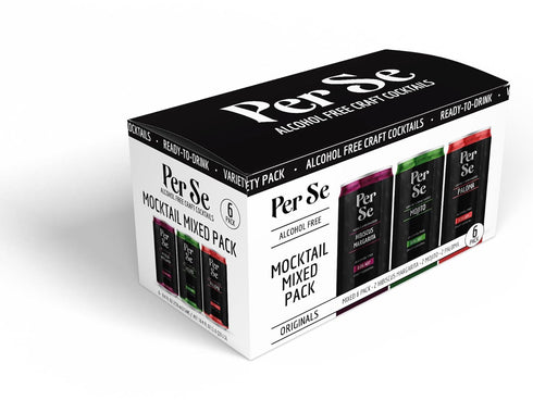 Canned Alcohol Free Mocktail Variety Pack of Hibiscus Margarita, Mojito, and Paloma