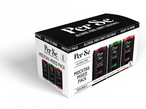 Canned Alcohol Free Mocktail Variety Pack of Hibiscus Margarita, Mojito, and Paloma