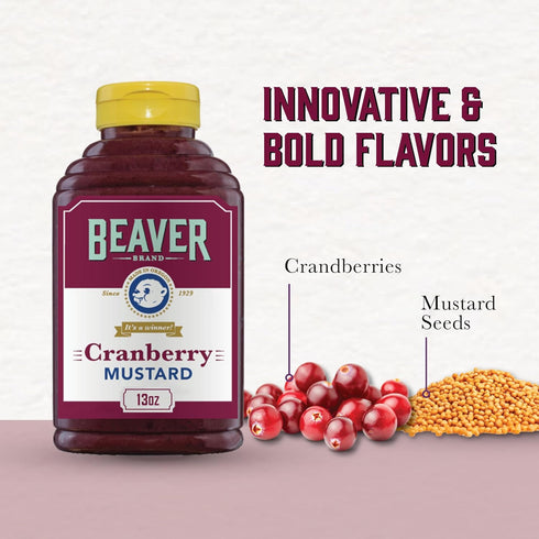 Beaver Cranberry Mustard, 13 Oz Squeeze Bottle