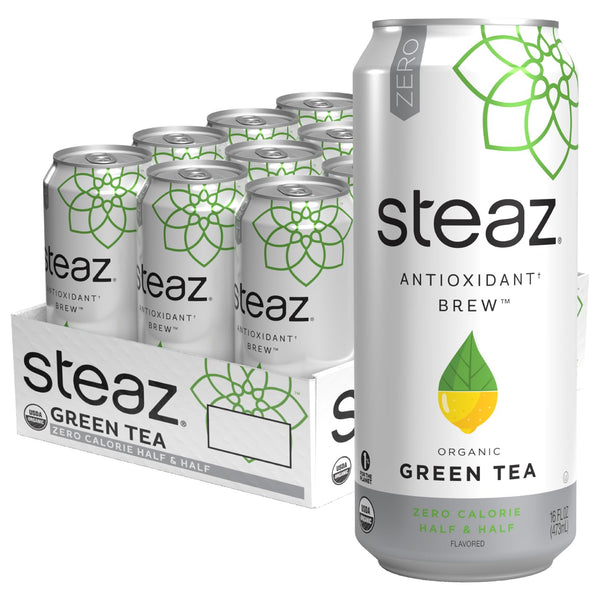 Steaz - Organic Green Tea - Zero Calorie Half & Half (12